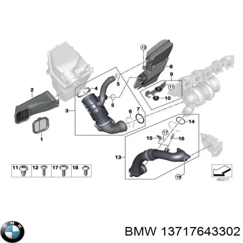 Króciec powietrza, wylot filtra powietrznego do BMW X7 (G07)