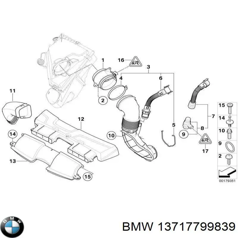 Do koszyka 13717799839 BMW Uszczelka przepływomierza do filtra powietrza