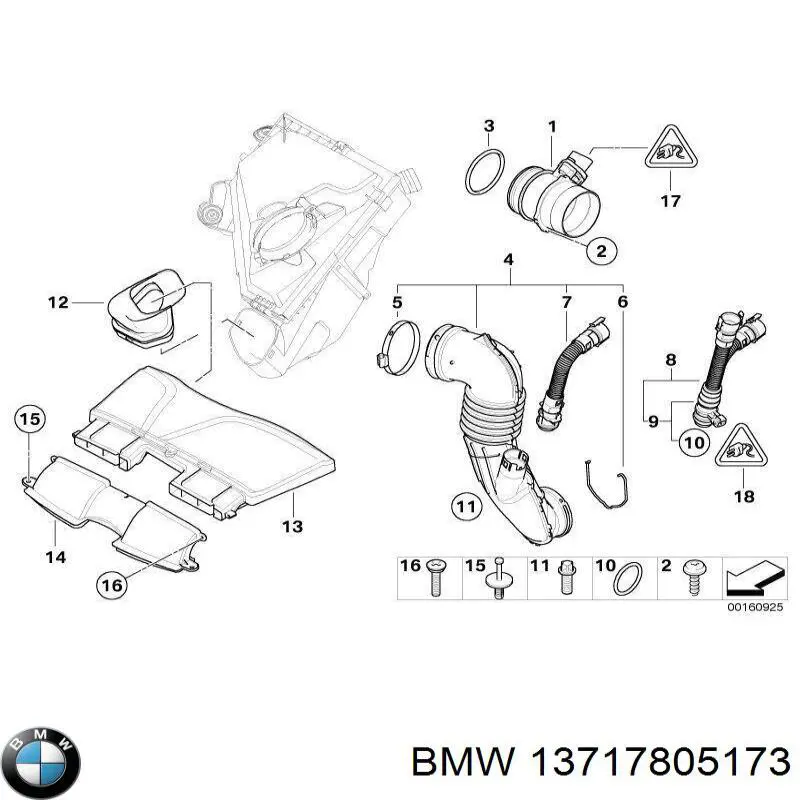 13717805173 BMW Króciec powietrza, przepływomierz