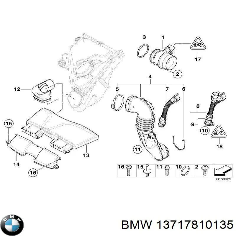 Króciec powietrza, przepływomierz do BMW 1  E81