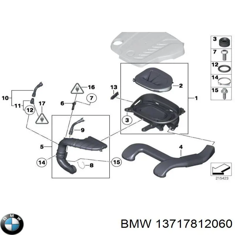 13717812060 BMW Króciec powietrza, wylot filtra powietrznego