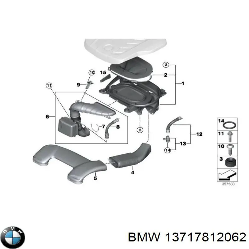 Króciec powietrza, wylot filtra powietrznego BMW 13717812062 cena, od 151,52 USD