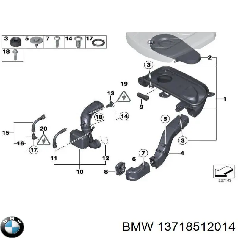 Króciec powietrza, przepływomierz do BMW 5 (F10)