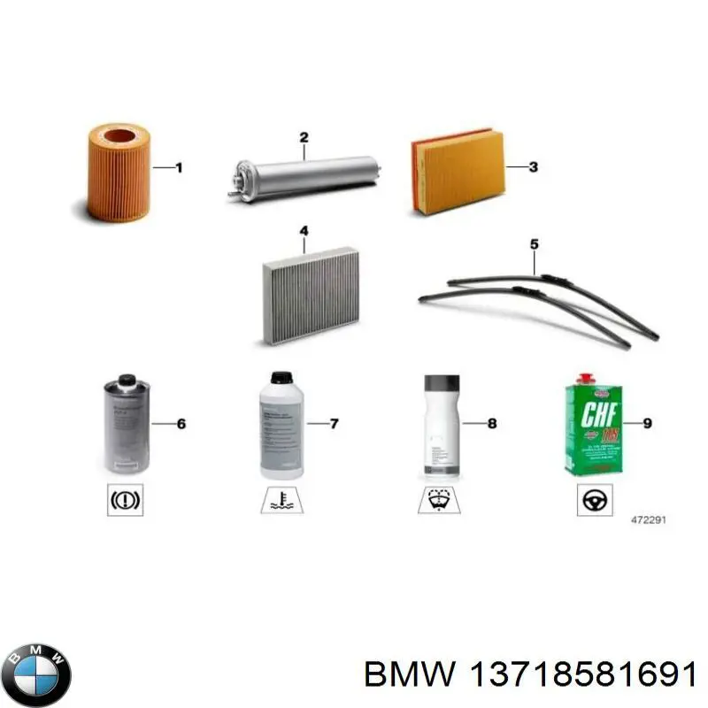 Do koszyka 13718581691 BMW Filtr powietrza