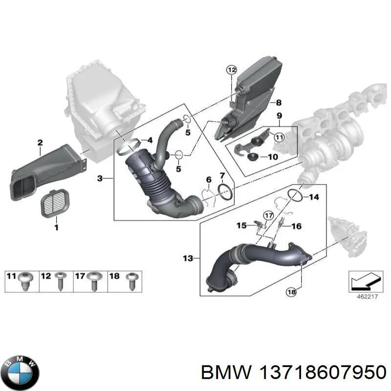 13718607950 BMW Rezonator filtra powietrza