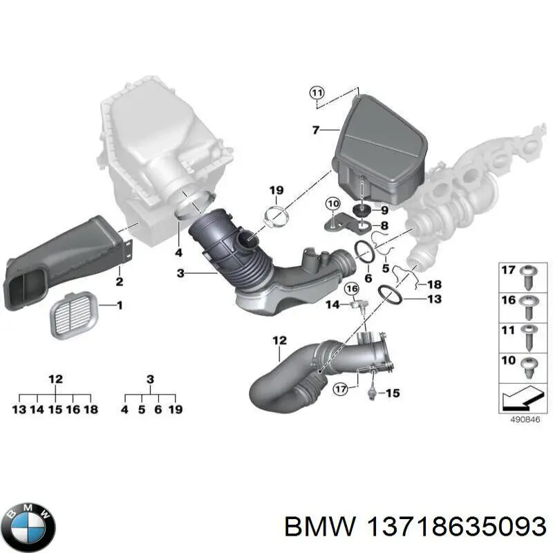 13718635093 BMW Wlot powietrza do filtra powietrza