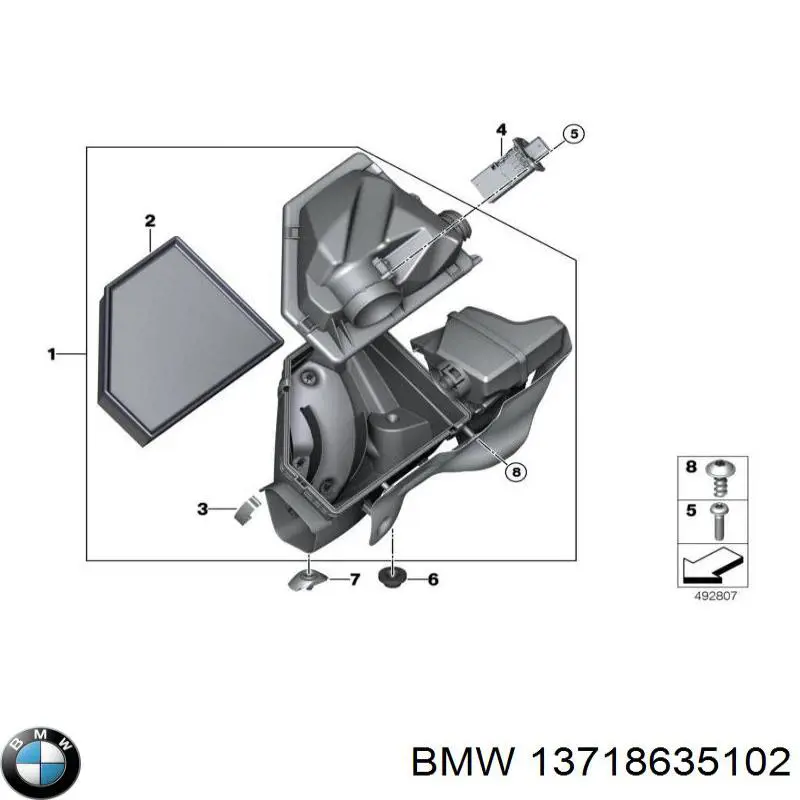 Do koszyka 13718635102 BMW Filtr powietrza