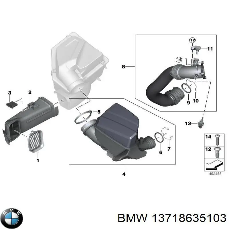 Króciec powietrza, wlot filtra powietrznego do BMW 3 (G20)