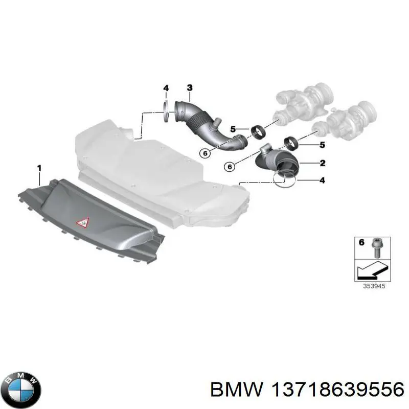 13718639556 BMW Uszczelka turbiny doładowania, dopływ