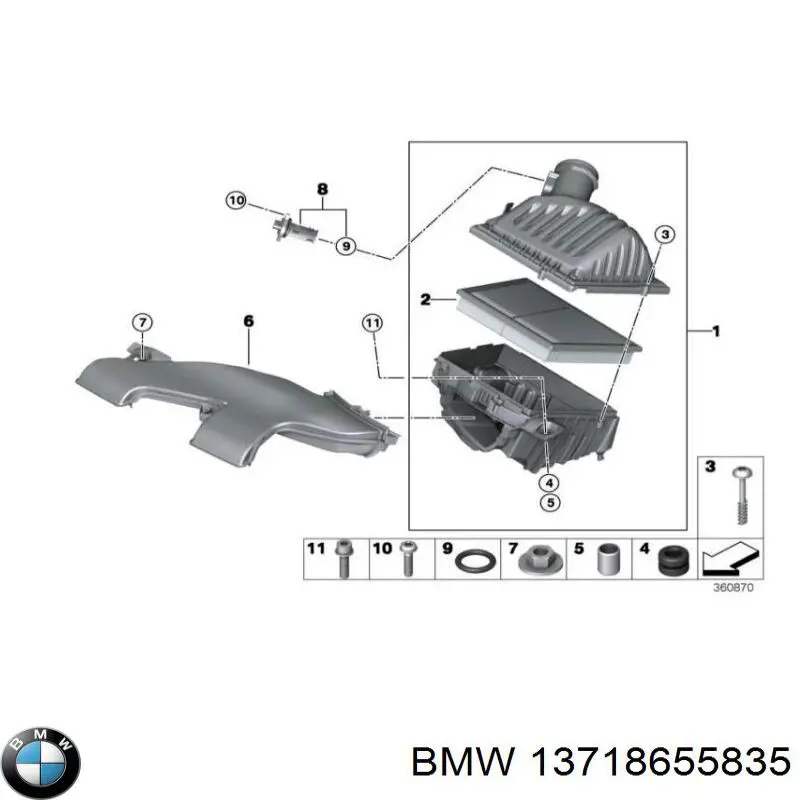 13718655835 BMW Obudowa filtra powietrza