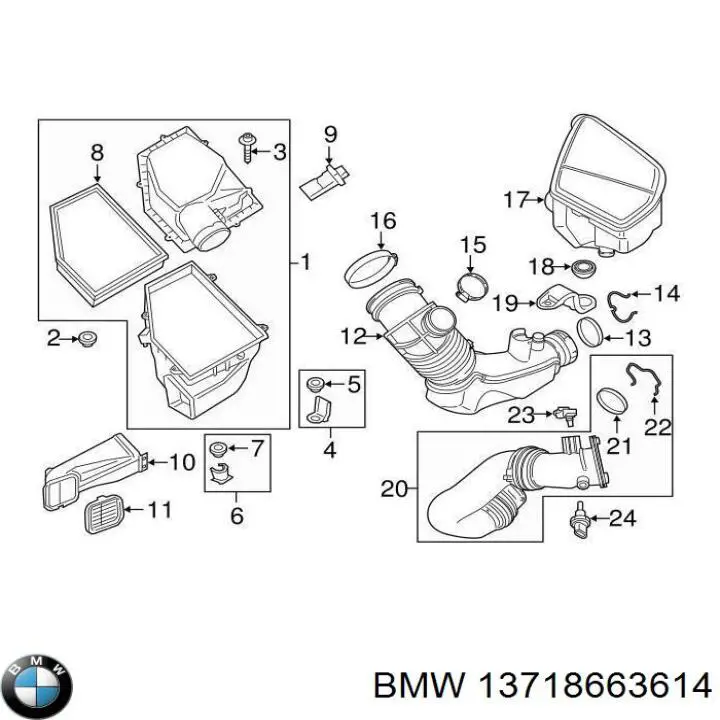 Króciec powietrza, wylot filtra powietrznego do BMW 5 (G30, F90)