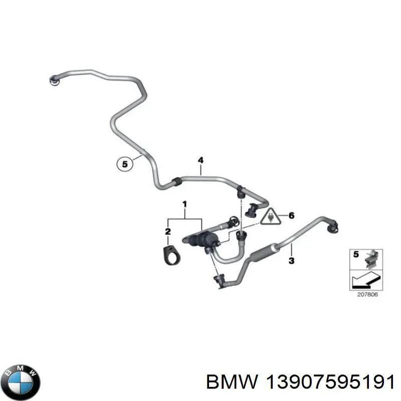 Rurka odpowietrzania zbiornika paliwa BMW 13907595191 cena, od 60,67 USD