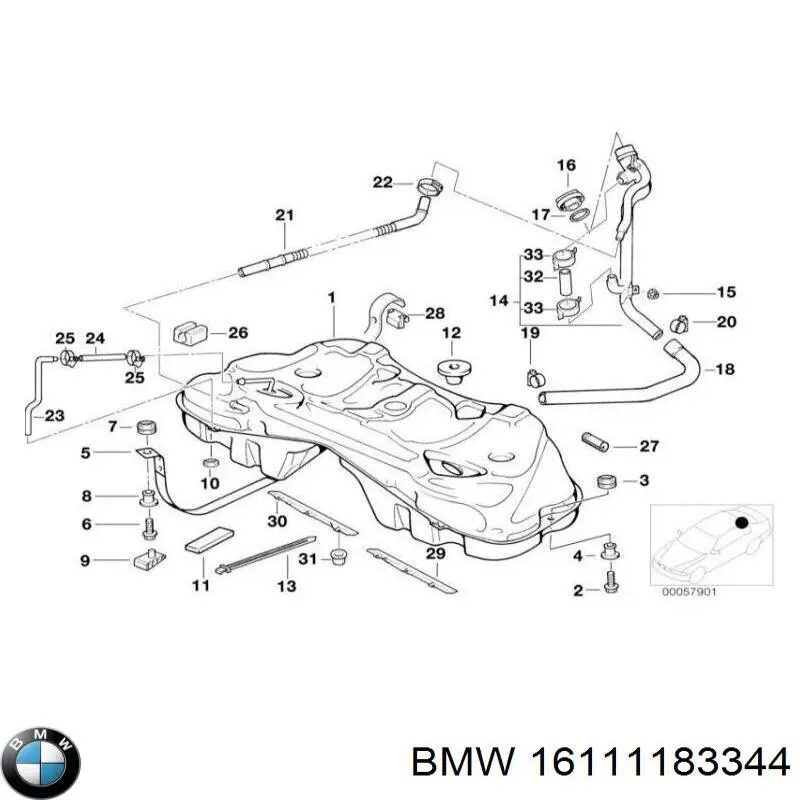 16111183344 BMW Zbiornik paliwa