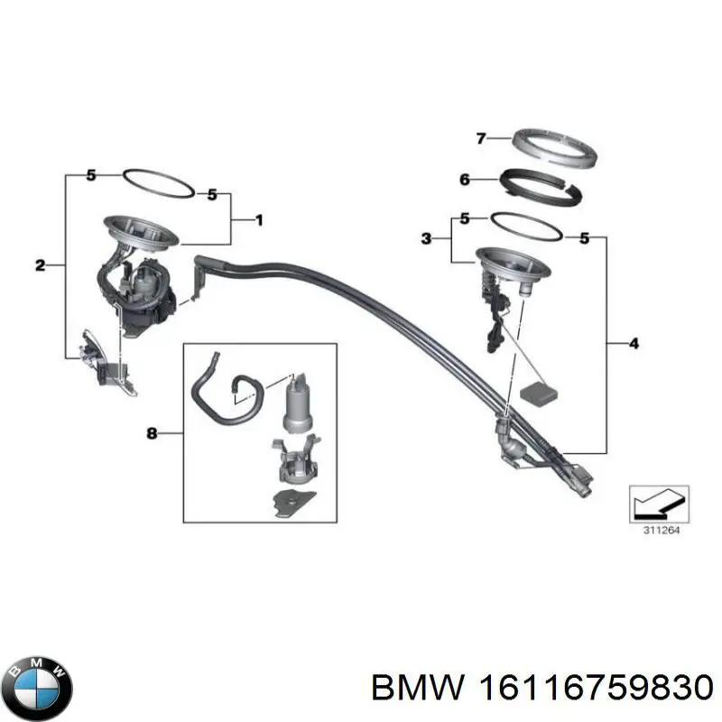 Moduł pompy paliwowej z czujnikiem poziomu paliwa do BMW 7 (E65, E66, E67)