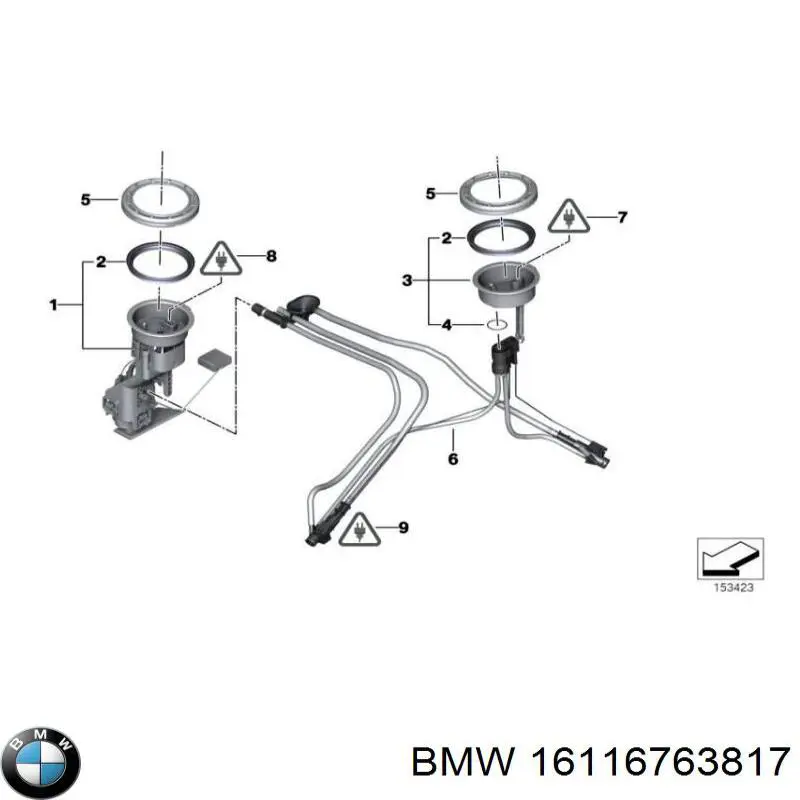 16116763817 BMW Moduł pompy paliwowej z czujnikiem poziomu paliwa