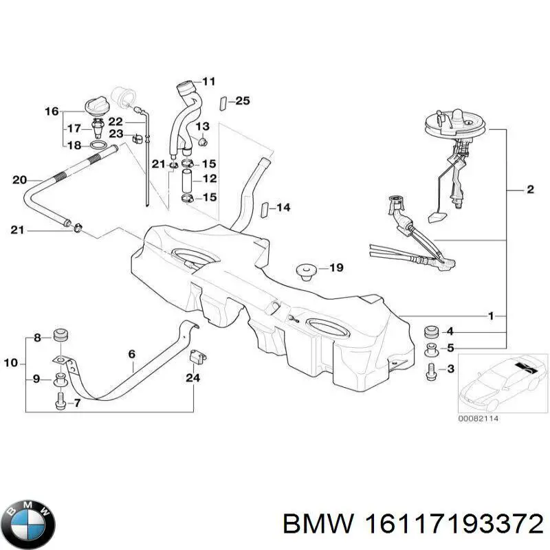 Korek wlewu paliwa BMW 16117193372 cena, od 9,89 USD