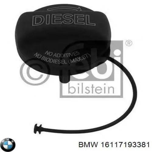 Korek wlewu paliwa BMW 16117193381 cena, od 26,36 USD