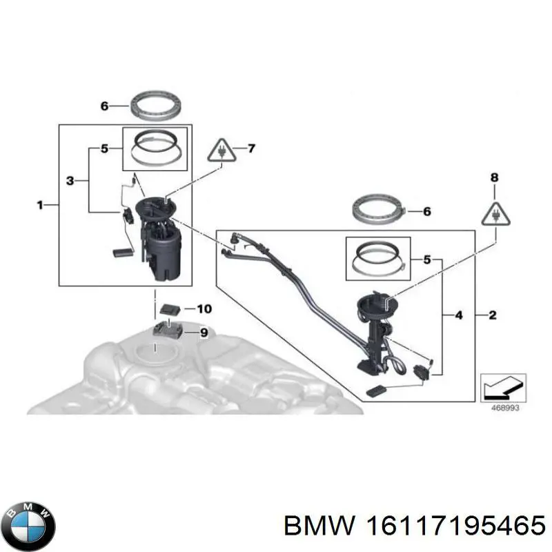16117195465 BMW Moduł pompy paliwowej z czujnikiem poziomu paliwa
