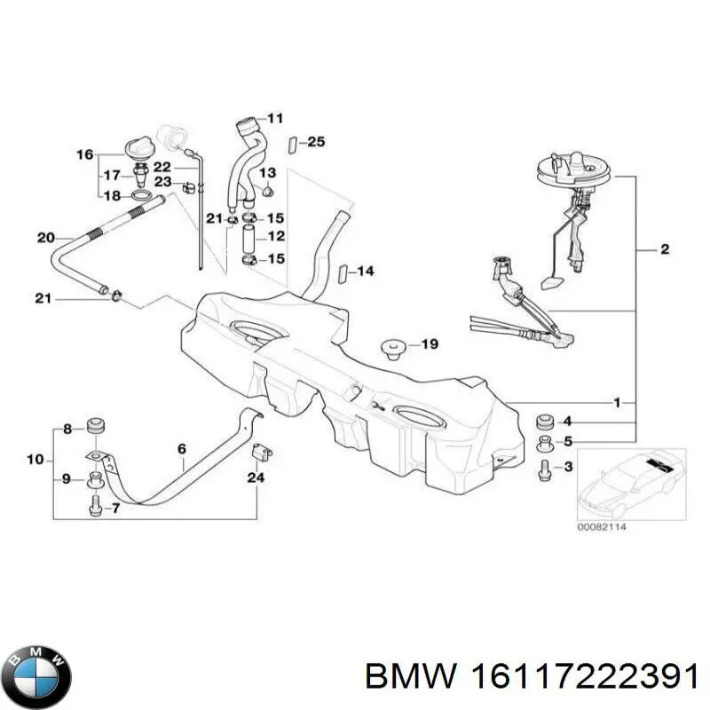 Korek wlewu paliwa 16117222391 BMW