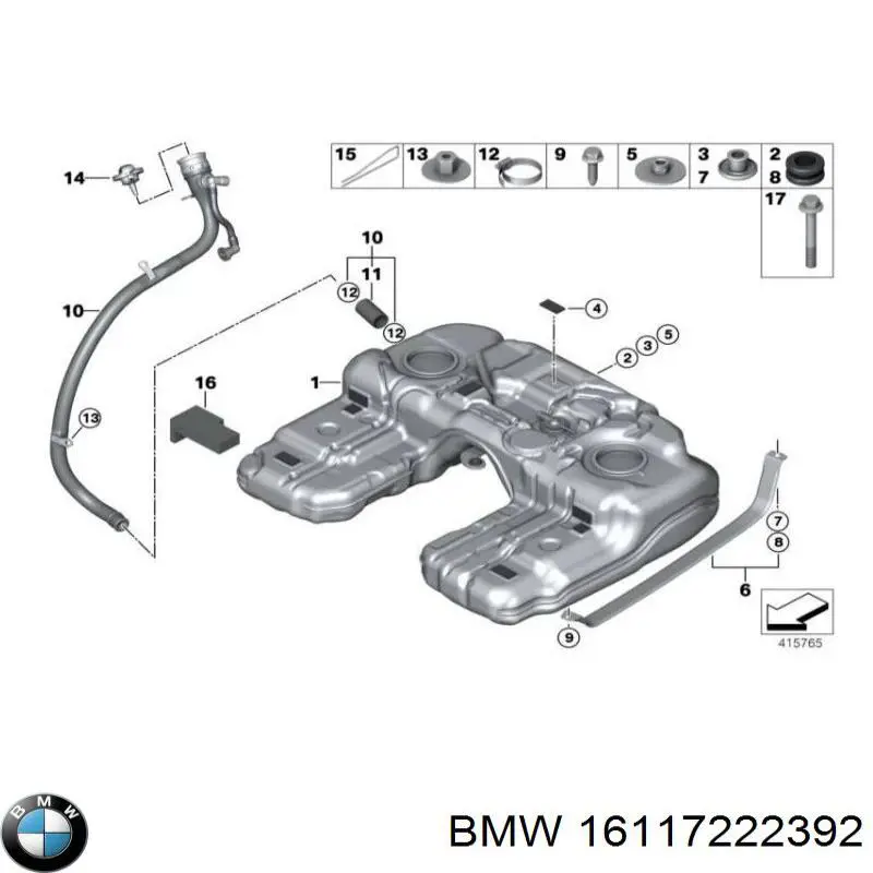 Korek wlewu paliwa BMW 16117222392 cena, od 35,60 USD