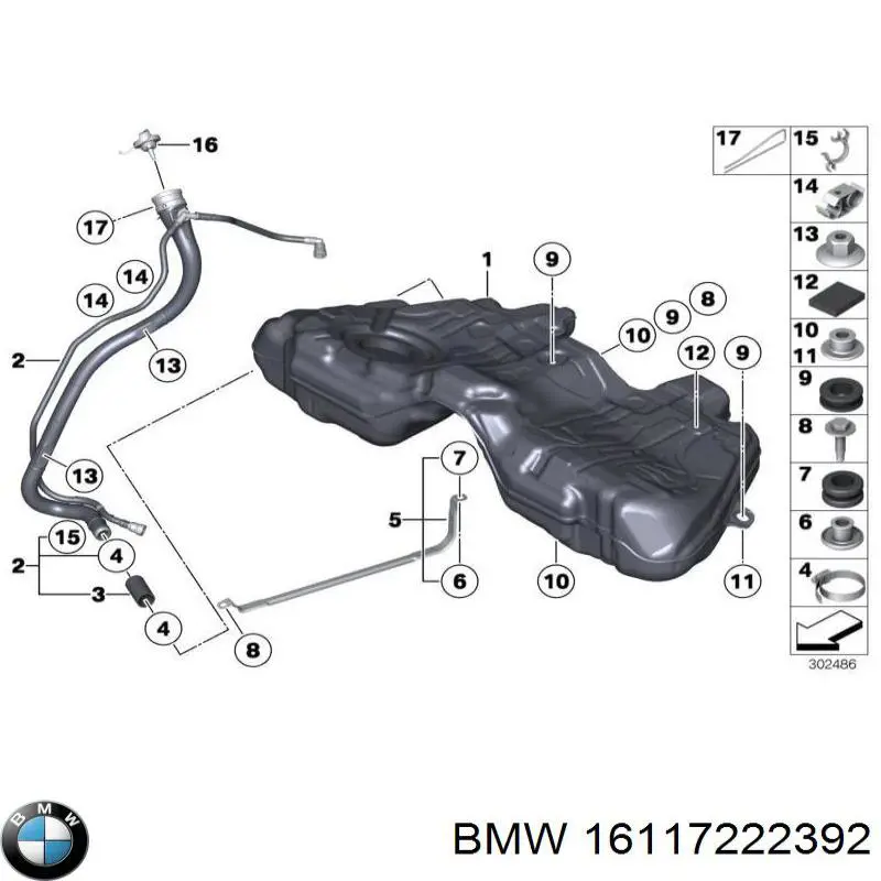 Do koszyka 16117222392 BMW Korek wlewu paliwa