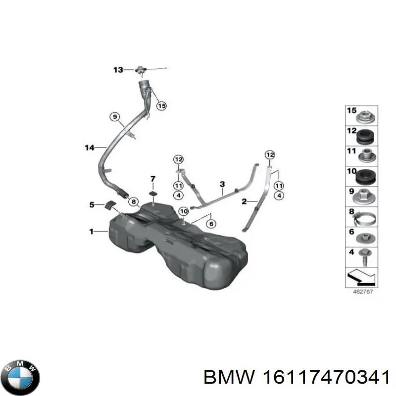 Korek wlewu paliwa BMW 16117470341 cena, od 26,67 USD