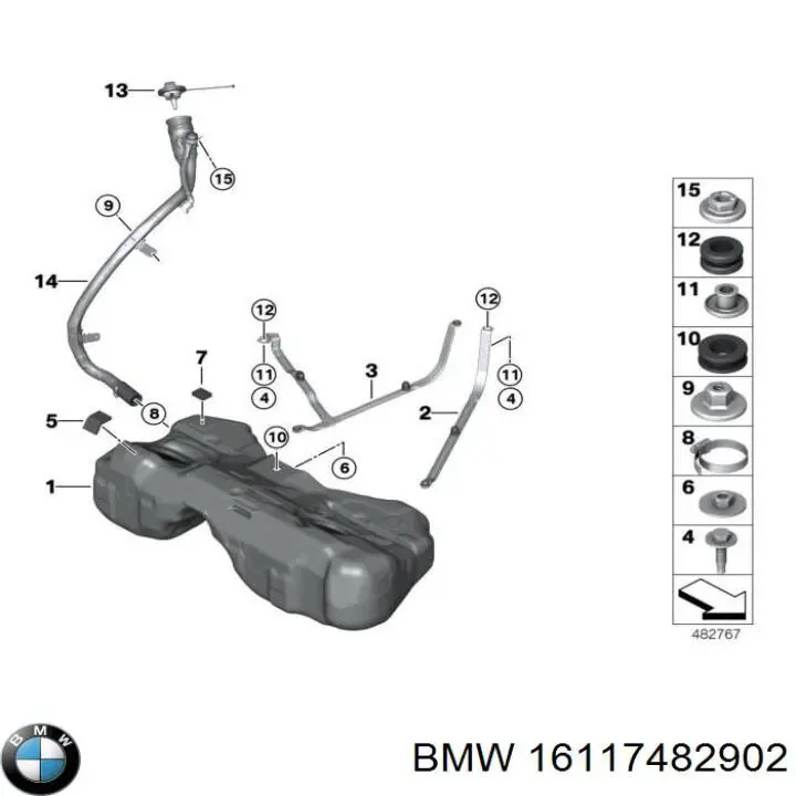 Korek wlewu paliwa 16117222330 BMW