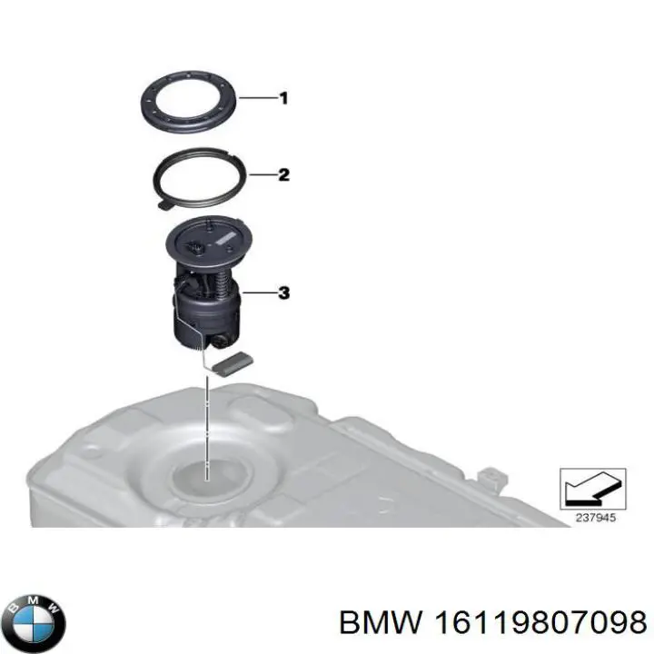 16119807098 BMW Moduł pompy paliwowej z czujnikiem poziomu paliwa