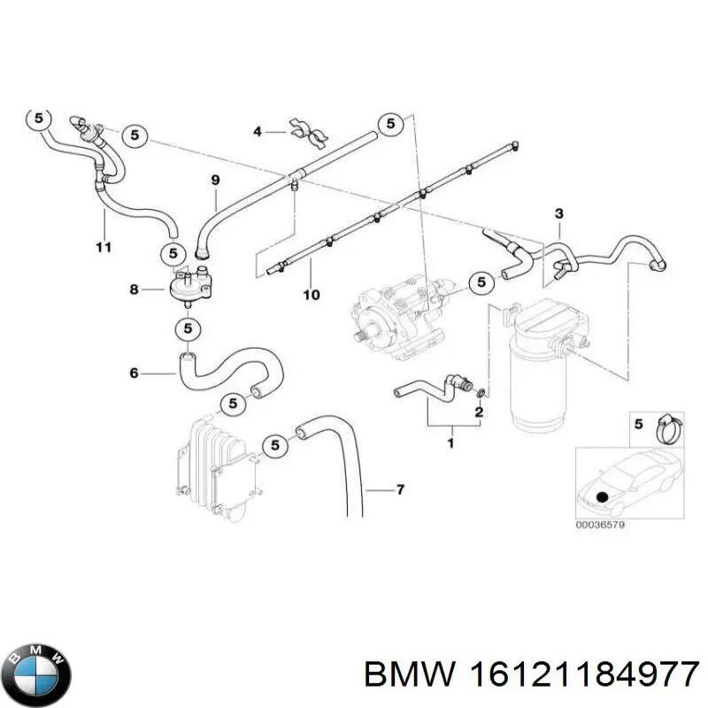 Zawór zwrotny filtra paliwa BMW 5 sedana (E39) (1995 - 2003) cena, od  