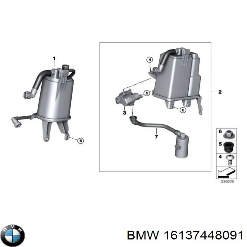 Zawór pochłaniacza oparów paliwa BMW 16137448091 cena, od 99,06 USD