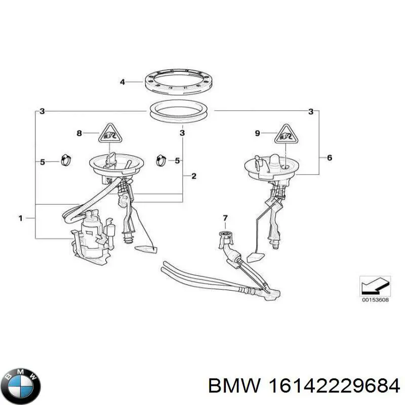 16142229684 BMW Moduł pompy paliwowej z czujnikiem poziomu paliwa