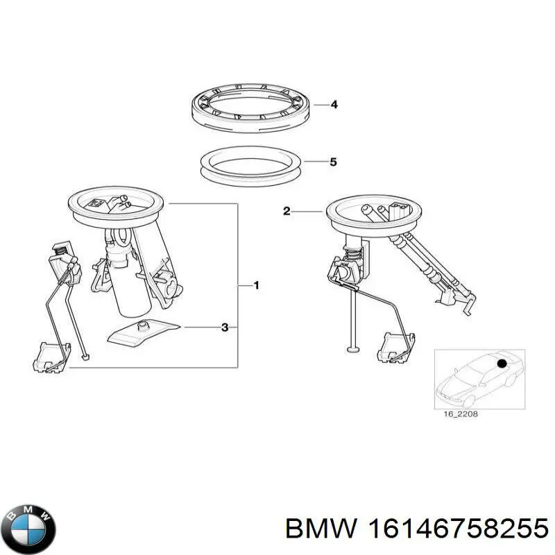 Czujnik poziomu paliwa w zbiorniku BMW 16146758255 cena, od 120,87 USD