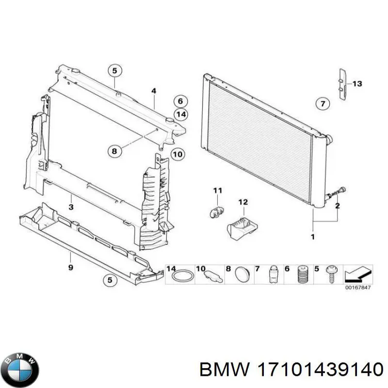 Do koszyka 17101439140 BMW Uszczelka chłodnicy oleju