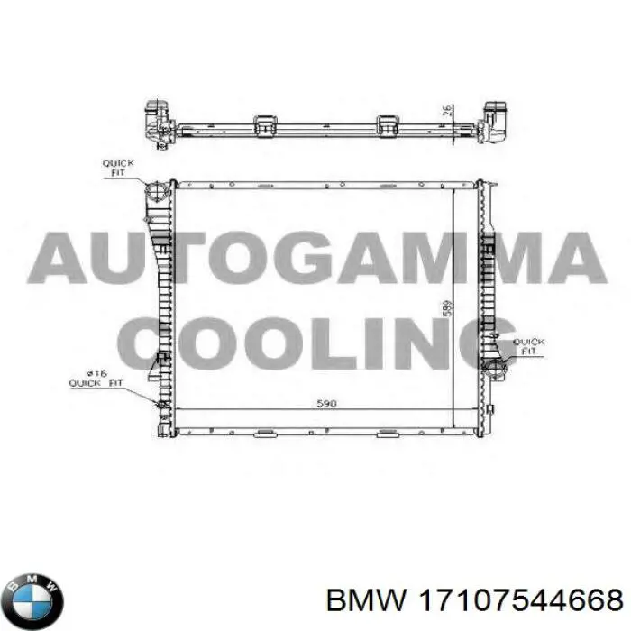 Do koszyka 17107544668 BMW Chłodnica silnika