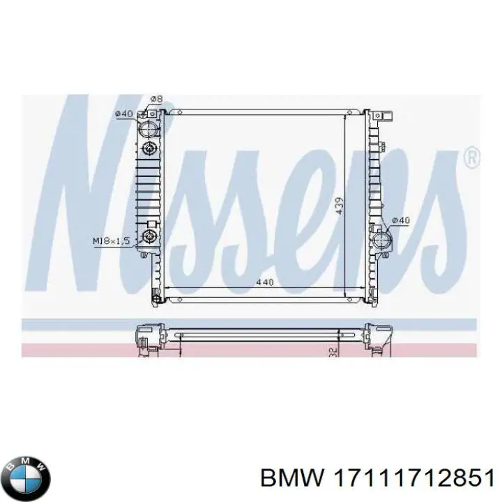 Chłodnica silnika 17111712851 BMW