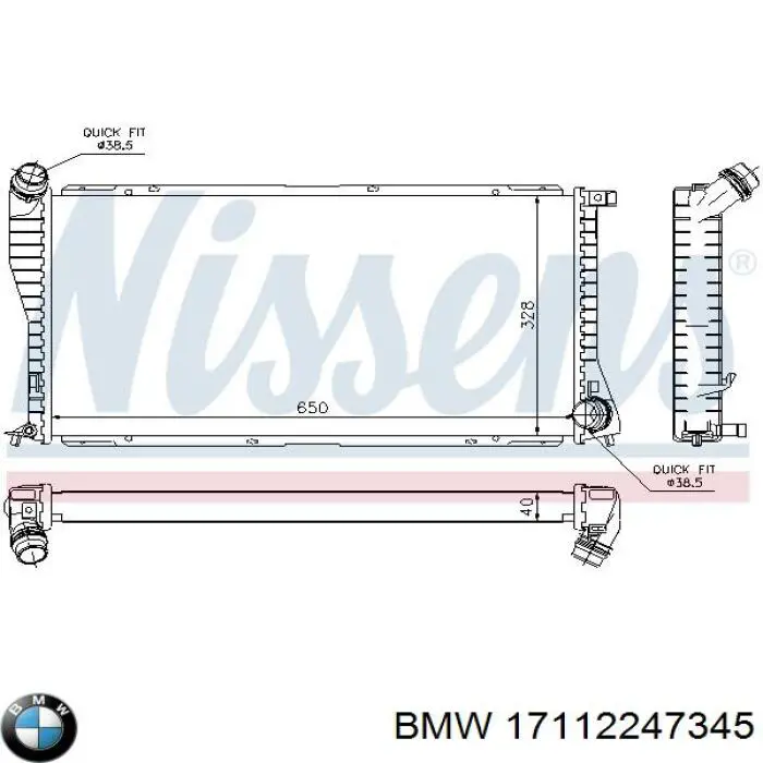 Chłodnica silnika 17112247345 BMW