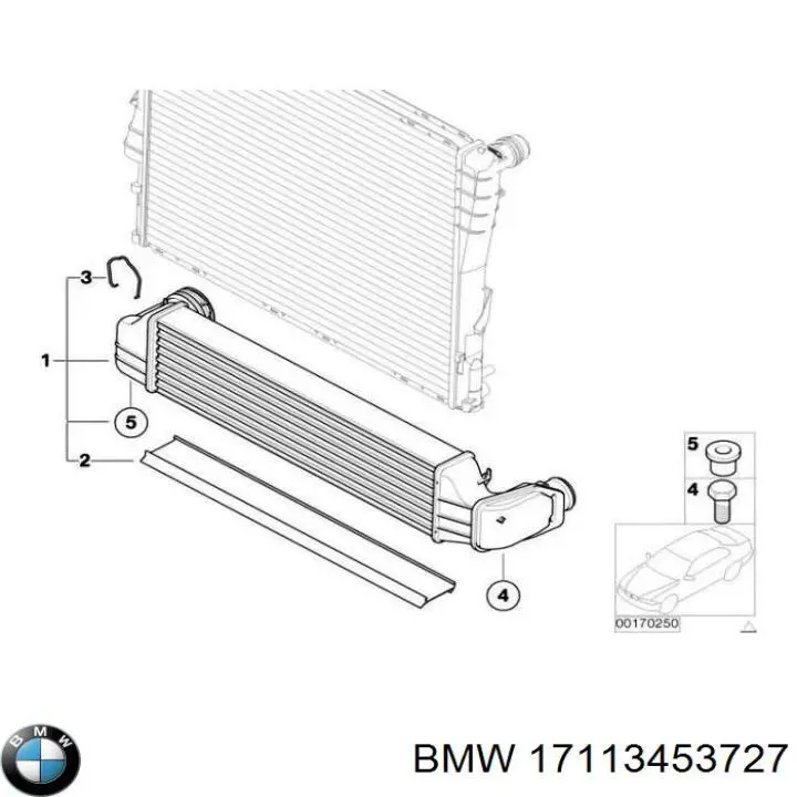 17113453727 BMW chłodnica intercoolera