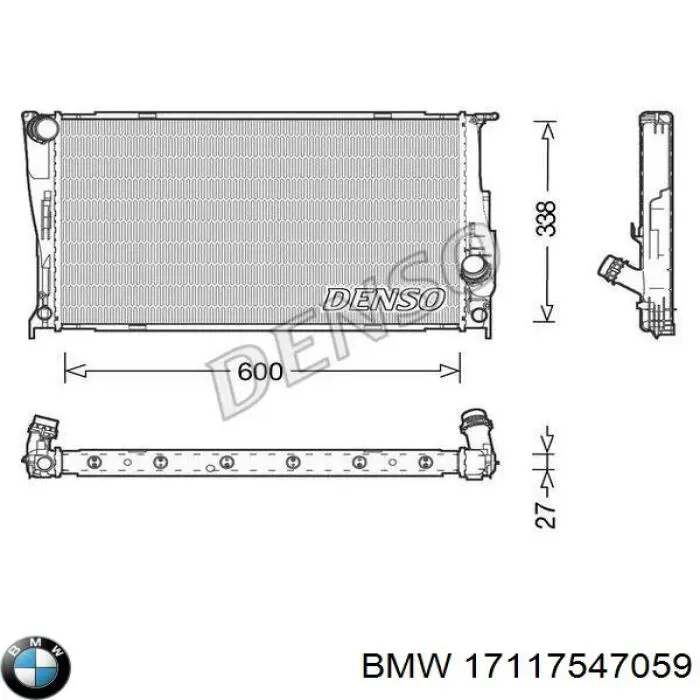 Chłodnica silnika BMW 17117547059 cena, od 122,93 USD