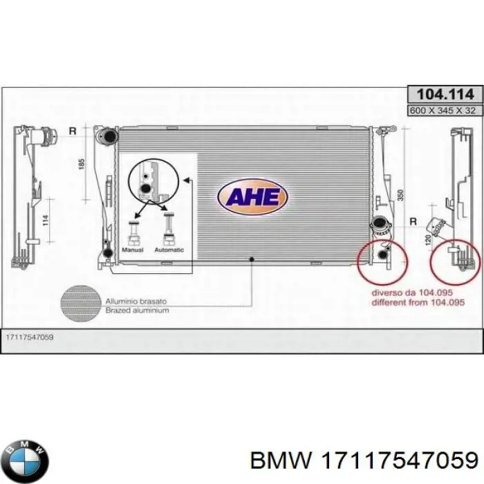 17117547059 BMW Chłodnica silnika