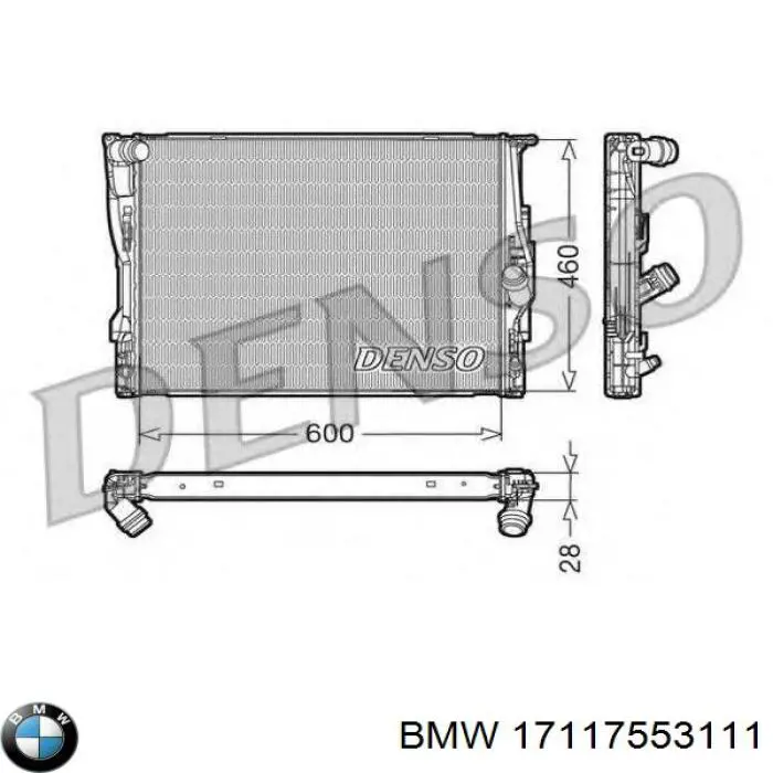 Chłodnica silnika BMW 17117553111 cena, od 166,75 USD