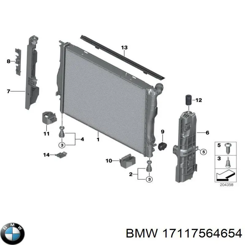 17117564654 BMW chłodnica silnika