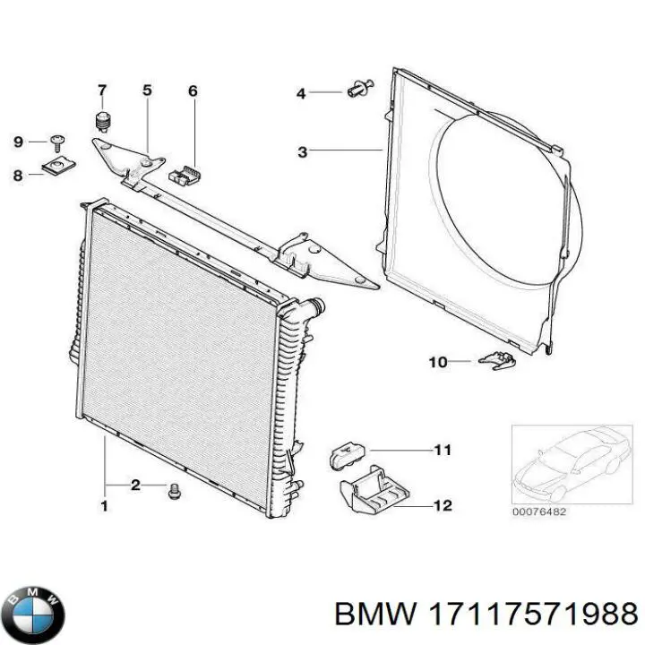 Do koszyka 17117571988 BMW Pokrywa (korek) chłodnicy