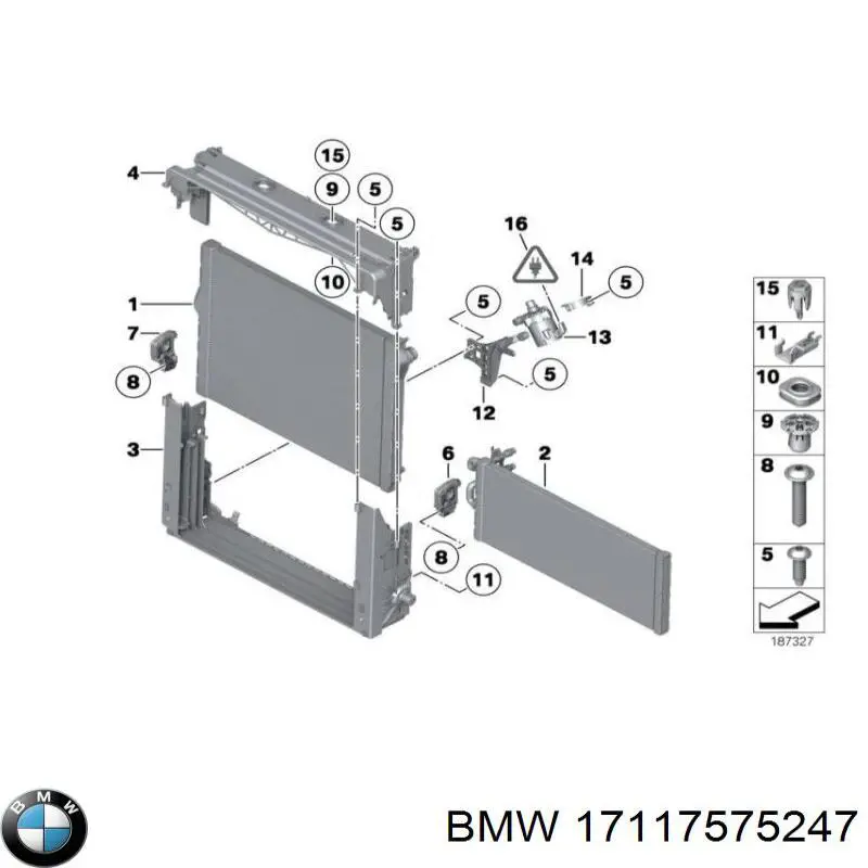 Wspornik chłodnicy lewy do BMW 7 (F01, F02, F03, F04)