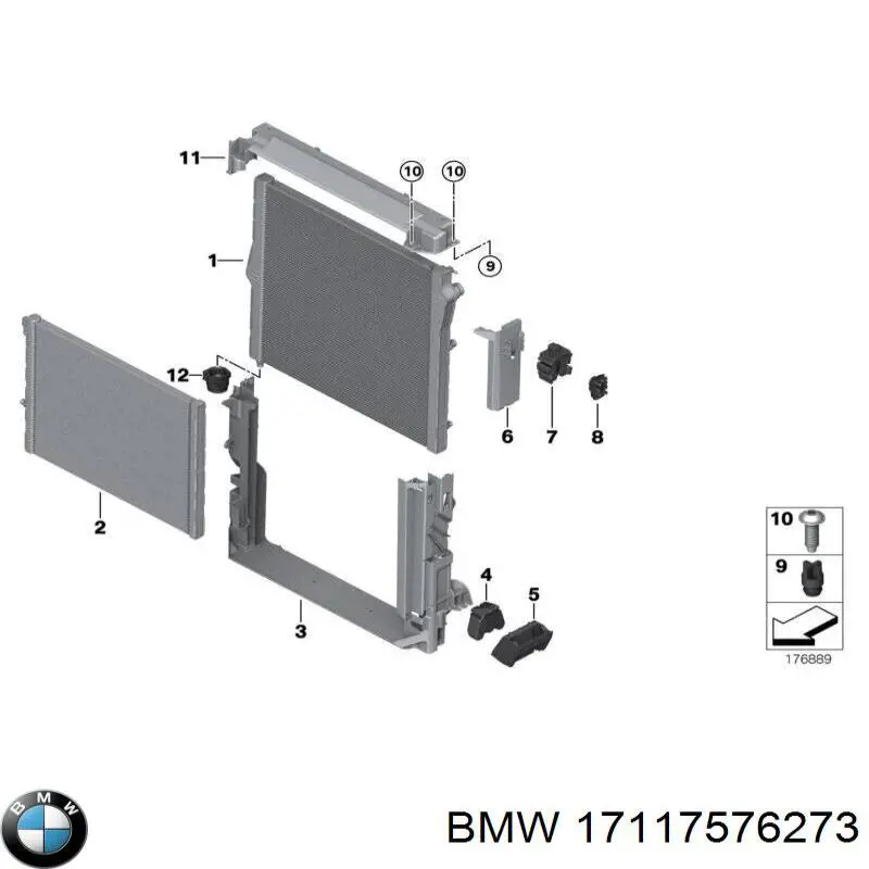 17117576273 BMW Chłodnica silnika