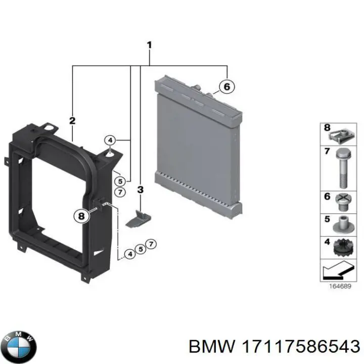 17117586543 BMW Kierownica powietrza (deflektor) chłodnicy