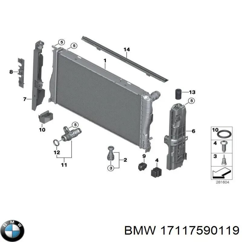 Wspornik chłodnicy górny do BMW X1 (E84)