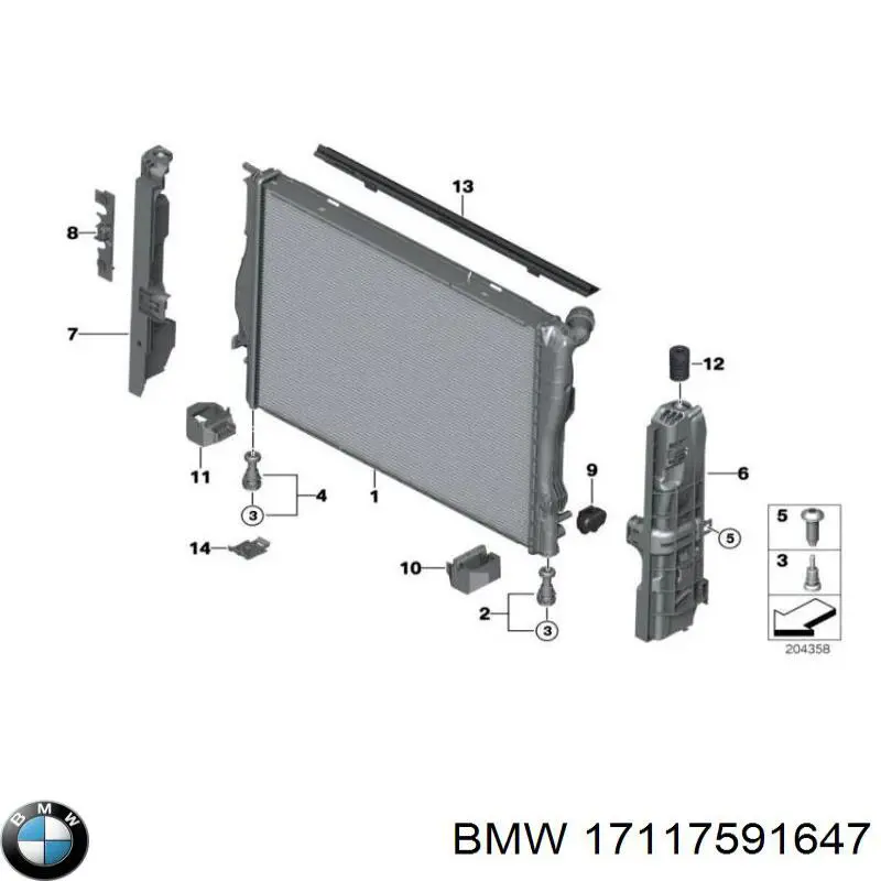 Wspornik chłodnicy dolny do BMW 3 (E90)