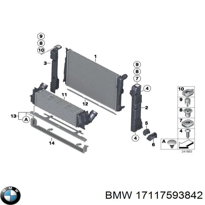 Chłodnica silnika BMW 17117593842 cena, od 235,44 USD
