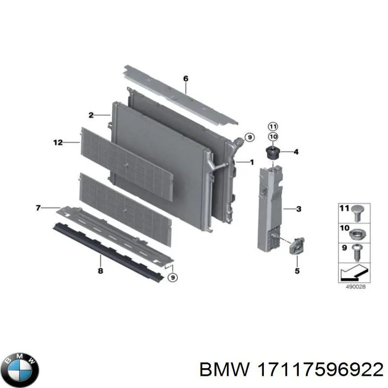Wspornik chłodnicy górny BMW 17117596922 cena, od 32,08 USD