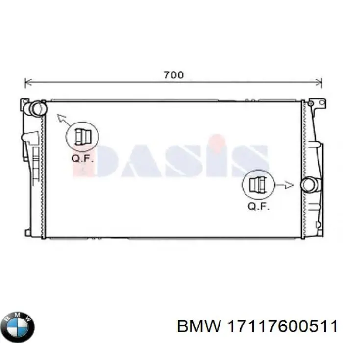 Chłodnica silnika BMW 17117600511 cena, od 120,88 USD